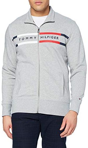 Logo Zip Through Maglione, Medium Grey Heather, M Uomo