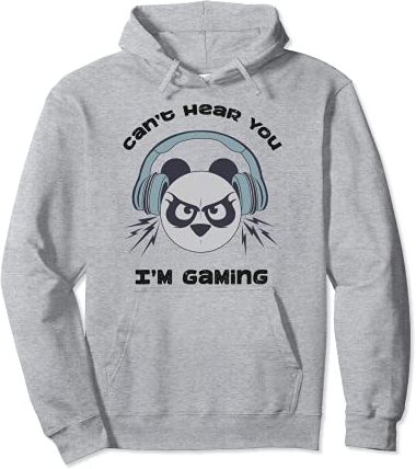 Can't Hear You I'm Gaming Video Gamer Headset Panda Men Boys Felpa con Cappuccio