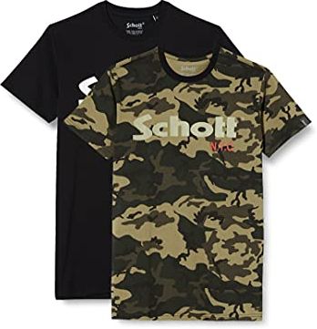 NYC Ts01mclogo T-Shirt, Multicolore (Camokaki/Black Camokaki/Black), Large Uomo