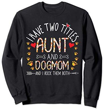 Aunt and Dog Mom Mama Auntie DogMom Gift for Girls Women Felpa