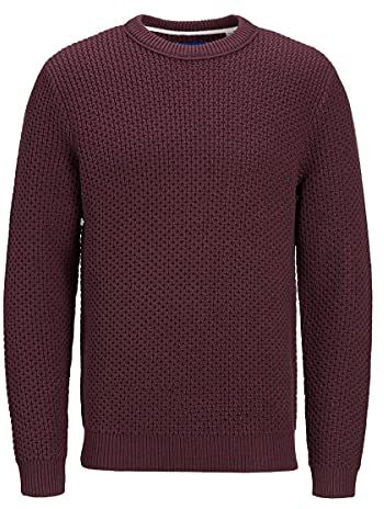 Jorwaga Knit Crew Neck Blk Maglione, Catawba Grape, L Uomo