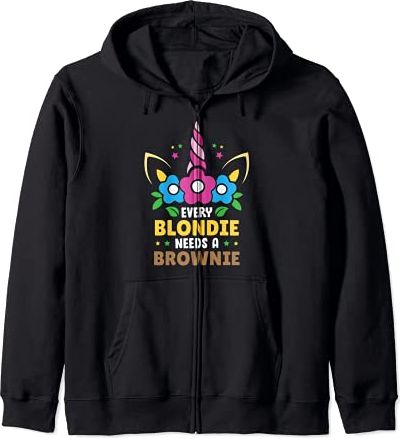 Every Blondie Needs a Brownie Chick Girly Partner Gift Felpa con Cappuccio