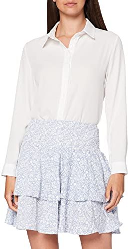 Tiered Floral Print Skirt Gonna, A-Blue, 10 Donna