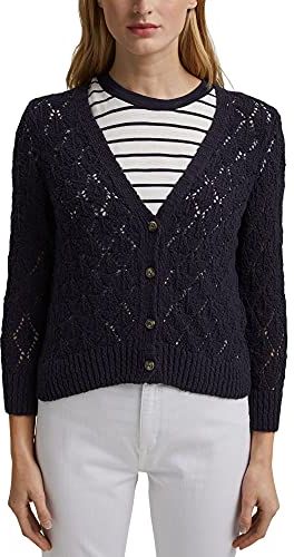 031ee1i308 Maglione Cardigan, Blu Navy, L Donna