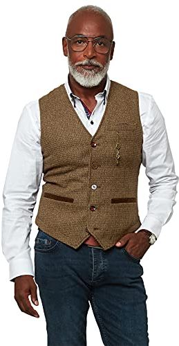 Full of Charm Waistcoat Giacca, Tan, 38 Uomo