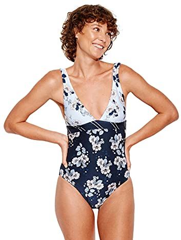 Splendour Neck Maillot Costume da Bagno, Blu, 48 (Taglia Produttore:) Donna