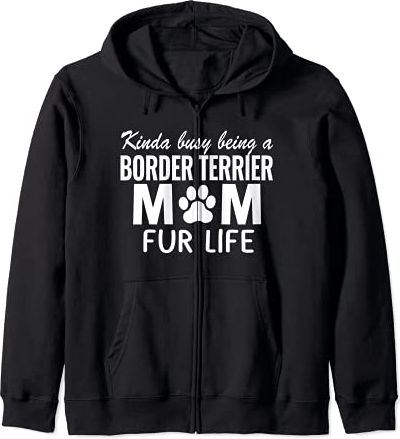 Border Terrier Mom Fur Life Gift For Women Felpa con Cappuccio