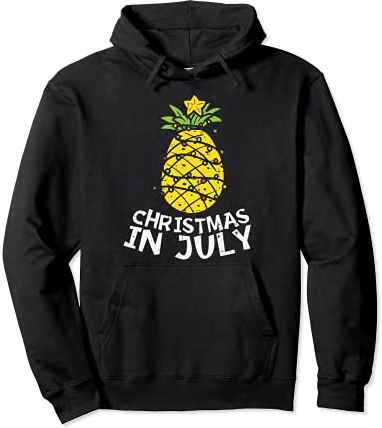Christmas In July Pineapple Xmas Tree Summer Men Women Kids Felpa con Cappuccio