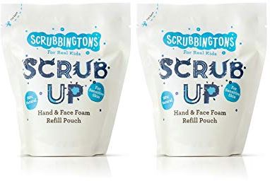 Hand & Face Foam Scrub Up Refillable Pouch, 2 x 200ml