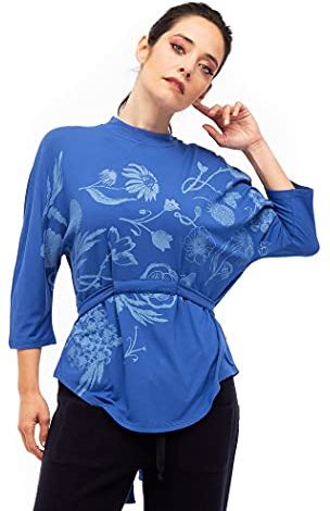 Botao de Flor T-Shirt, Ocean Blue, S Donna