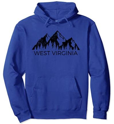 West Virginia Felpa Uomo Donna | West Virginia Mountain Felpa con Cappuccio
