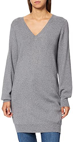 NMSHIP L/S Dress Knit BG Noos Vestito, Grigio Medio Melange, M Donna