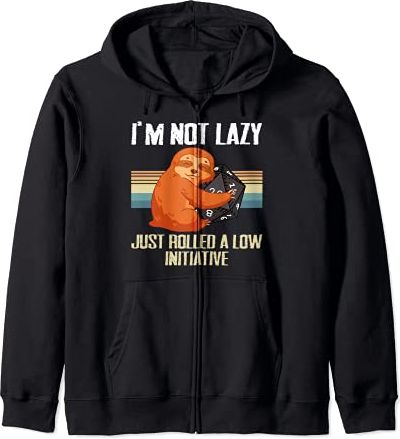 I'm Not Lazy Just Rolled A Low Initiative Funny Sloth Lover Felpa con Cappuccio