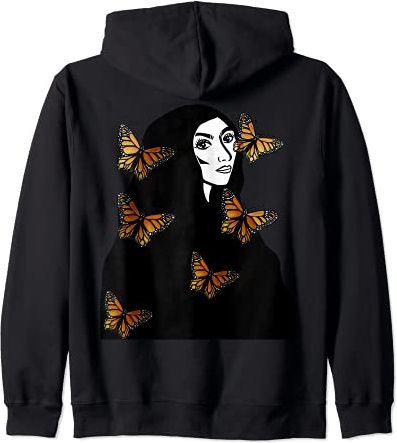 Monarch Butterflies Farfalle monarca Dea Donna Natura Felpa con Cappuccio