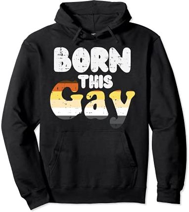 Born This Gay Pun Funny LGBTQ Gay Bear Flag Gay Pride Men Felpa con Cappuccio