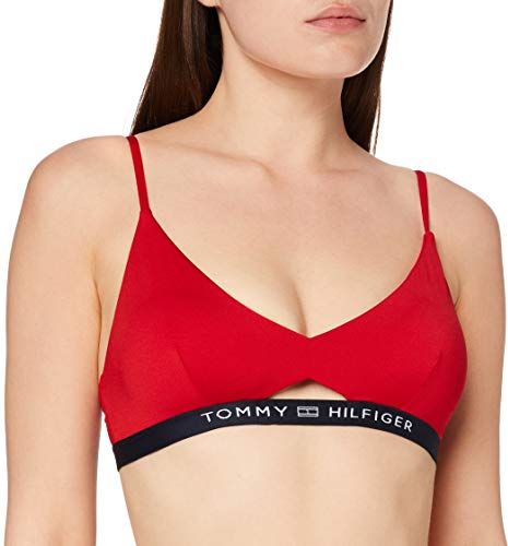 Bralette RP Parte Superiore del Bikini, Rosso primario, S Donna
