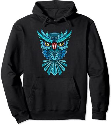 Cool Kids Blue Wild Night Owl Graphic Design Felpa con Cappuccio