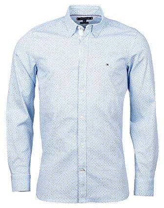 Slim Multi Geo Print Shirt Camicia, Blu, Small (Taglia Unica:) Uomo