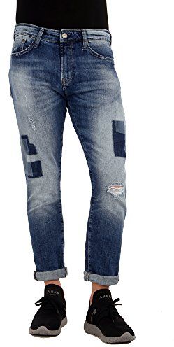 Dean Jeans Slim, Blu (Mid Patch off Comfort 23433), 30W Uomo