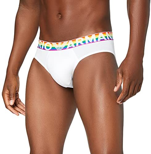 Underwear Brief Rainbow Pantaloncini, Bianco, M Uomo