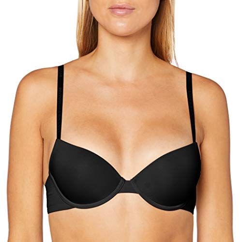 Underwear Basic Bonding Microfiber Push Up Bra Reggiseno, Schwarz, 32C Donna