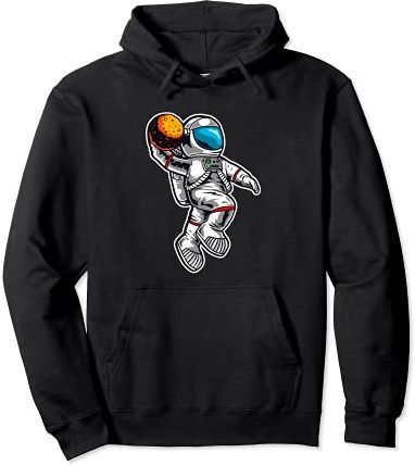 Astronaut Throwing Ball Planet Exercise Sport Kids Women Me Felpa con Cappuccio