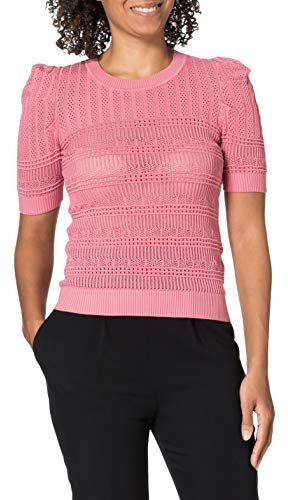 Pull col Rond Maille ajourée MLILOU Maglione, Rosier, M/Tall Donna
