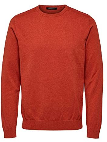 SLHBERG Crew Neck B Noos Maglione, Ketchup/Detail: Melange, XXL Regular  Uomo