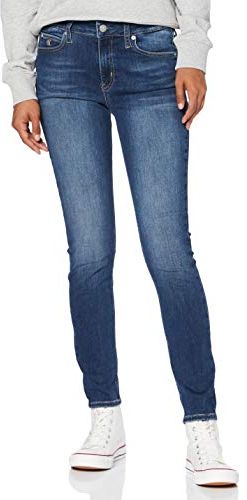 Ckj 011 Rise Skinny Pantaloni, Zz001 Mid Blue, 24W / 30L Donna