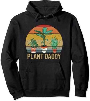 Plant Daddy Retro Tramonto Plant Pianta Uomo Pianta Papà Felpa con Cappuccio