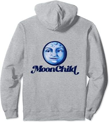 Moonchild Moon uomo opera d'arte luna blu Felpa con Cappuccio