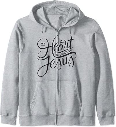 My Heart Belongs To Jesus - Christian Faith Saying Believer Felpa con Cappuccio