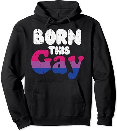 Born This Gay Pun Funny LGBTQ Bisexual Flag Gay Pride Bi Felpa con Cappuccio