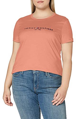 TH Ess Hilfiger C-nk Reg Tee SS Camicia, Clay Pink, S Donna