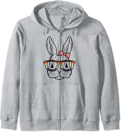 Bunny Rabbit Glasses Cute LGBTQ Gay Bear Flag Gay Pride Men Felpa con Cappuccio