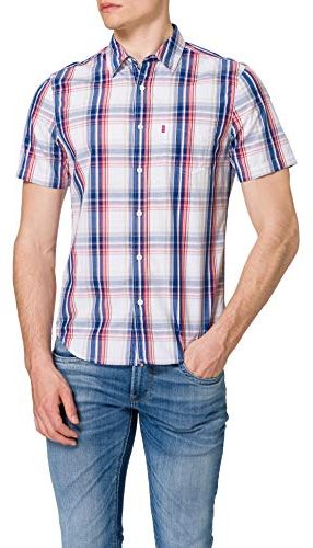 Classic 1 Pkt Standrd Camicia, Bertrum Navy Peony, S Uomo