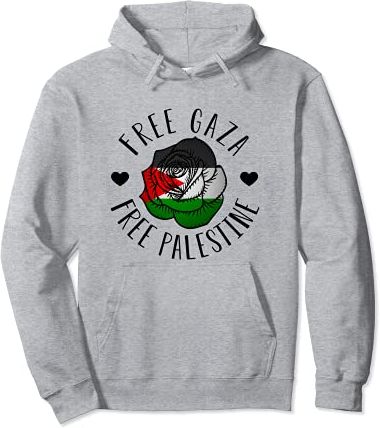 Palestine Free Palestine Free Gaza Palestine Flag Arabic Felpa con Cappuccio