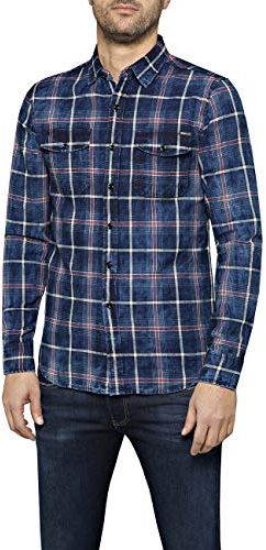 M4987 .000.52136 Camicia, Multicolore (Navy/Red Wood/White 10), M Uomo