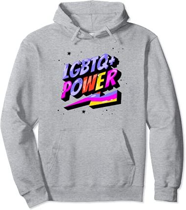 LGBTQ Power Gay Pride Rainbow Design Felpa con Cappuccio