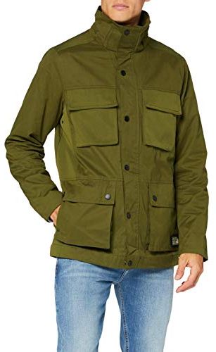 4 Pocket Jacket with Fabric Mix Giacca, Military Green 0154, XL Uomo