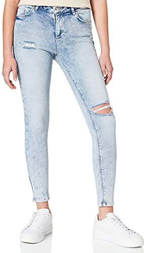 ONLHUSH Life Mid SK Ank Destroy BAY701 Jeans, Light Blue Denim, XL/30 Donna