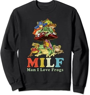Frog Lover Cottage core Clothes Women MILF Man I Love Frogs Felpa