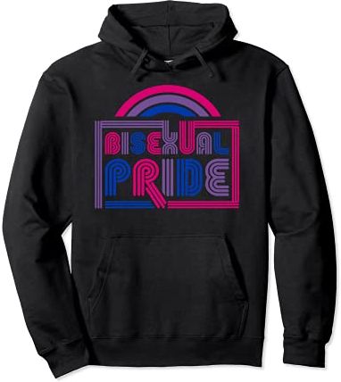 Bisexual Pride Retro Vintage Style Rainbow Flag Aesthetic Felpa con Cappuccio