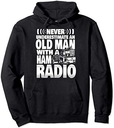 Non sottovalutare mai un vecchio con un papà radioamatore Felpa con Cappuccio