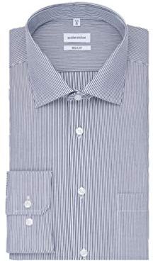 Business Hemd Regular Camicia Formale, Blu (Dunkelblau 19), 48 (Taglia Unica: 42) Uomo