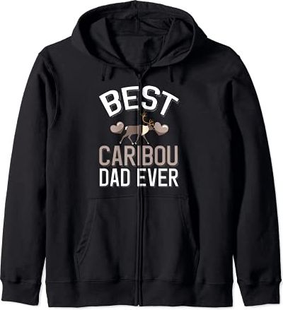 Best Caribou Dad Ever - Cute Caribou Dad Felpa con Cappuccio