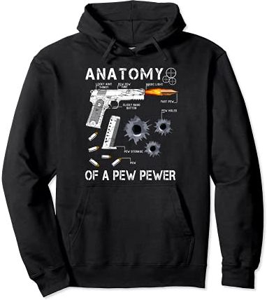 Anatomia di un Pew Pewer | 2 ° Emendamento | Divertente Gun Tee Man Felpa con Cappuccio