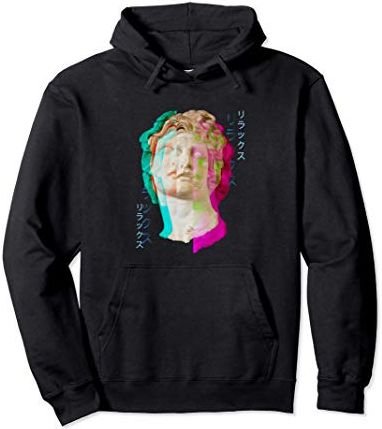 glitch greek statue retrowave synthwave vaporwave aesthetic Felpa con Cappuccio