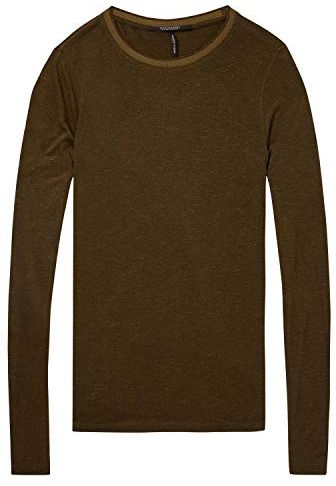 Maison Lurex Long Sleeve Tee with Rib Details T-Shirt, Multicolore (Combo A 17), X-Large Donna
