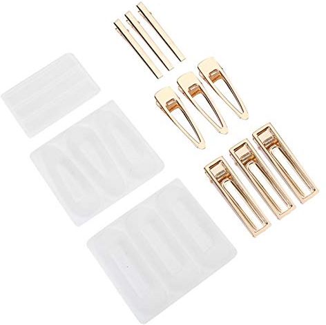 Mollette per capelli Stampi in silicone Stampo per colata di mollette lavabili e durevoli, per tutte le età e abbigliamento(3 moulds + 3 metal hairpin accessories)